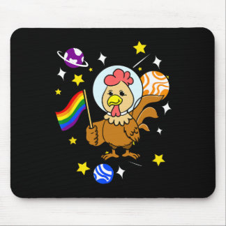 Tapis De Souris Poulet Gay Dans L'Espace Fierté Gay _1