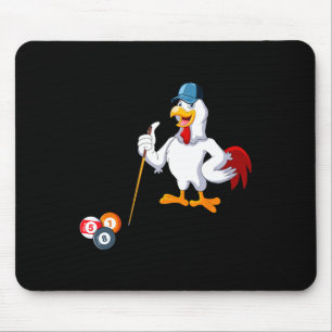 Tapis De Souris Poulet Jouer Billard Costume Billard Joueur