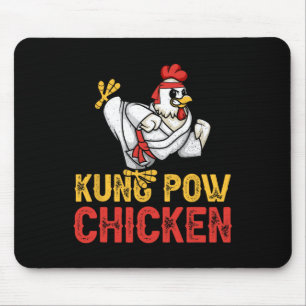 Tapis De Souris Poulet Kung Pow Drôle Karaté Poulet Ninja Un Guerr