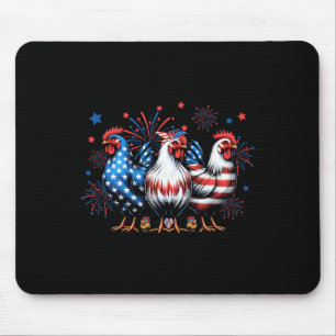 Tapis De Souris Poulet mignon drapeau américain Poulet patriotique