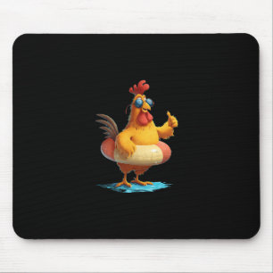 Tapis De Souris Poulet Pouce en l'air en costume de cercle de pisc