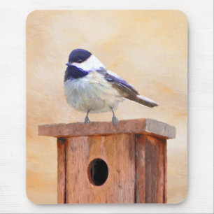 Tapis De Souris Poulet sur la peinture d'oiseaux Art original