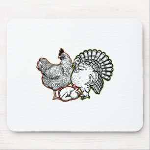 Tapis De Souris Poulet Turquie Thanksgiving Day Funny Animal Fall