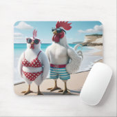 Tapis De Souris Poulets blancs portant des maillots de bain (Avec souris)