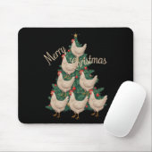 Tapis De Souris Poulets de Noël Arbre drôle Poulets de Noël Arbre (Avec souris)