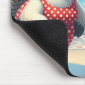Tapis De Souris Poulets de plage portant des maillots de bain (Coin)