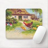 Tapis De Souris Poulets et oeufs de Pâques (Avec souris)