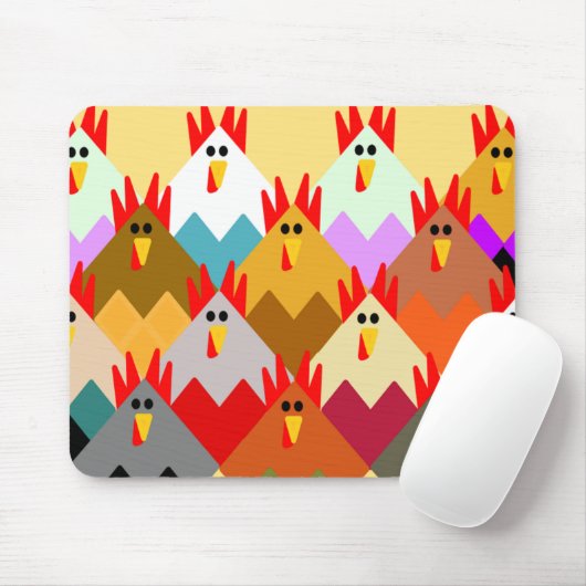 Tapis De Souris Poulets inspirés par les courtepointes (Avec souris)