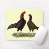 Tapis De Souris Poulets rouges noirs Aseel (Avec souris)