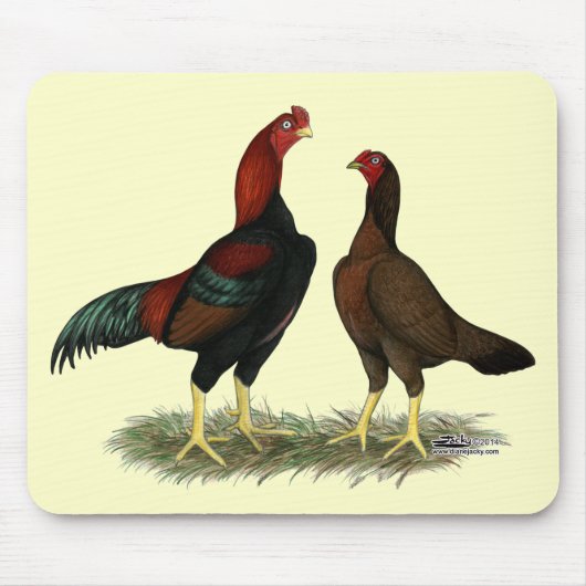 Tapis De Souris Poulets rouges noirs Aseel (Devant)