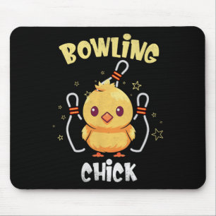 Tapis De Souris Poulette de quilles Athlète drôle de poulet Quille