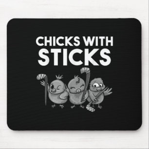 Tapis De Souris Poulettes Drôles Avec Des Bâtons Cadeau Pour Fille