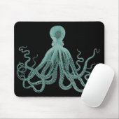 Tapis De Souris Poulpe bleu Mousepad (Avec souris)