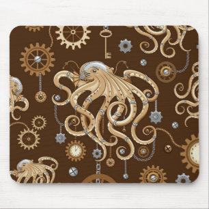 Tapis De Souris Poulpe Steampunk Rétro Fantastique Mécanique