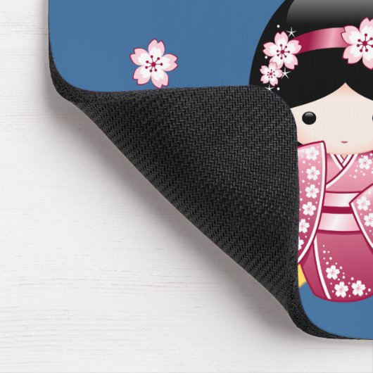 Tapis De Souris Poupée Kokeshi Printemps - Cute Geisha Japonaise s (Coin)