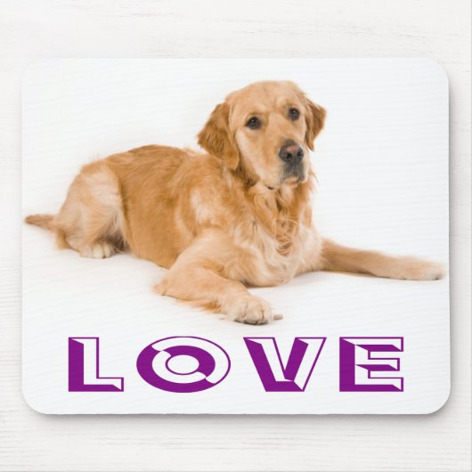 Tapis de souris pour chiot Retriever doré adorable (Devant)
