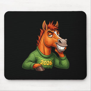 Tapis De Souris Pour la prime de dessin animé festive de cheval lu