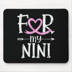 Tapis De Souris Pour mon Nini rose Ruban de sensibilisation au can