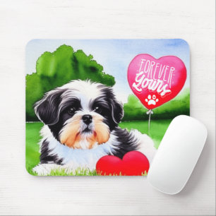 Tapis De Souris Pour toujours ton Shih Tzu Aquarelle