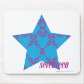 Tapis De Souris Pourpre-Aqua 2 de damassé (Devant)