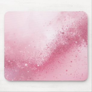 Tapis De Souris Poussière scintillante abstraite rose féminine