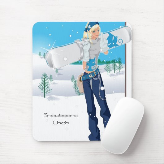 Tapis De Souris Poussin de surf des neiges (Avec souris)