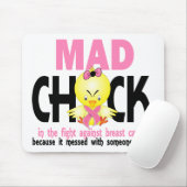 Tapis De Souris Poussin fou dans le cancer du sein de combat (Avec souris)