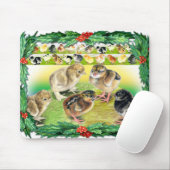 Tapis De Souris Poussins de Noël (Avec souris)