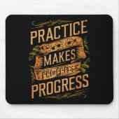 Tapis De Souris Practice Makes Progress Over Perfection Sitive Mot (Devant)