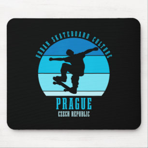 Tapis De Souris Prague République tchèque Skateboardeur Urne Skate