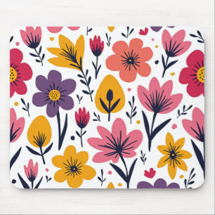 Tapis De Souris Prairie de fleurs sauvages printanières colorées b