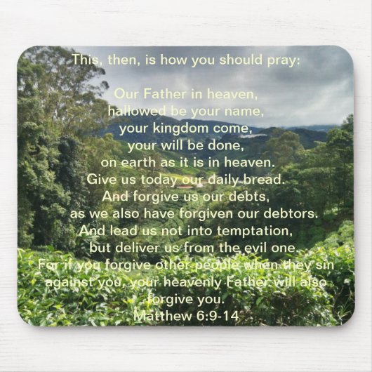 Tapis De Souris Prayer Mousepad du seigneur (Devant)