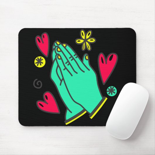 Tapis De Souris Praying Hands I BlkBkg I (Avec souris)
