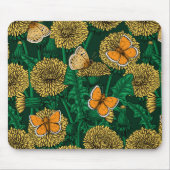 Tapis De Souris Pré de Dandelion sur vert foncé (Devant)