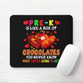 Tapis De Souris Pre-k Funny Box Of Chocolates Valentine's Day Teac (Avec souris)