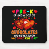 Tapis De Souris Pre-k Funny Box Of Chocolates Valentine's Day Teac (Devant)