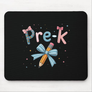Tapis De Souris Pré-k Preppy Floral Coquette Bow Girly Retour À Sc