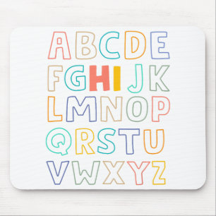 Tapis De Souris Pré-maternelle maternelle Hi Alphabet Retour à l'é