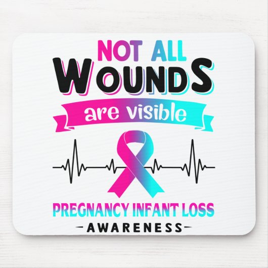 Tapis De Souris Pregnancy Infant Loss Awareness Month Ribbon Toxit (Devant)