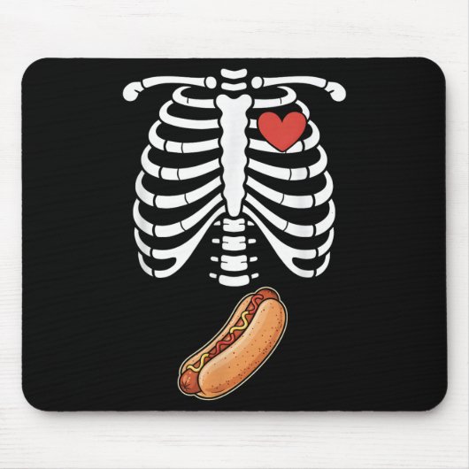 Tapis De Souris Pregnancy Skeleton Hotdog Belly Bump Rib Cage Hall (Devant)