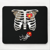 Tapis De Souris Pregnancy Skeleton Rib Funny Firefighter Bump Shir (Devant)