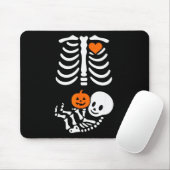 Tapis De Souris Pregnant Skeleton Baby Bump Funny Halloween Tee  (Avec souris)