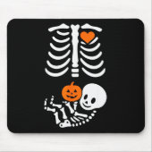 Tapis De Souris Pregnant Skeleton Baby Bump Funny Halloween Tee (Devant)
