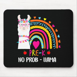 Tapis De Souris PréK No Prob Llama Enseignant Rainbow Retour À L'É