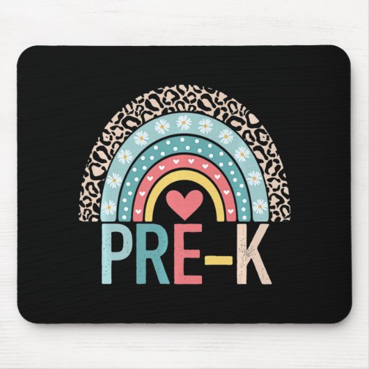 Tapis De Souris Prek Rainbow Retour À L'École Enseignant Garçons É (Devant)