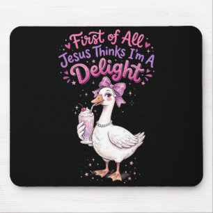 Tapis De Souris Premier Jésus pense qu'un design de canard drôle e