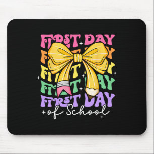 Tapis De Souris Premier Jour D'école Enseignants Crayon Arc Retour