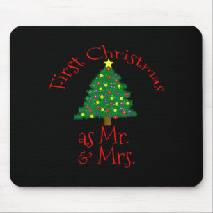 Tapis De Souris Premier Noël en tant que M. et Mme - Nouveaux mari