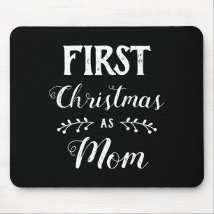 Tapis De Souris Premier Noël en tant que maman, texte blanc assort