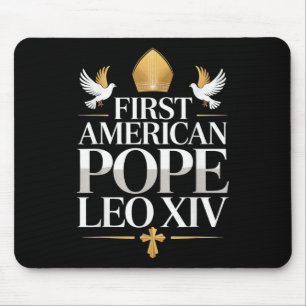 Tapis De Souris Premier Pape américain Leo Xiv Catholique Hommes R